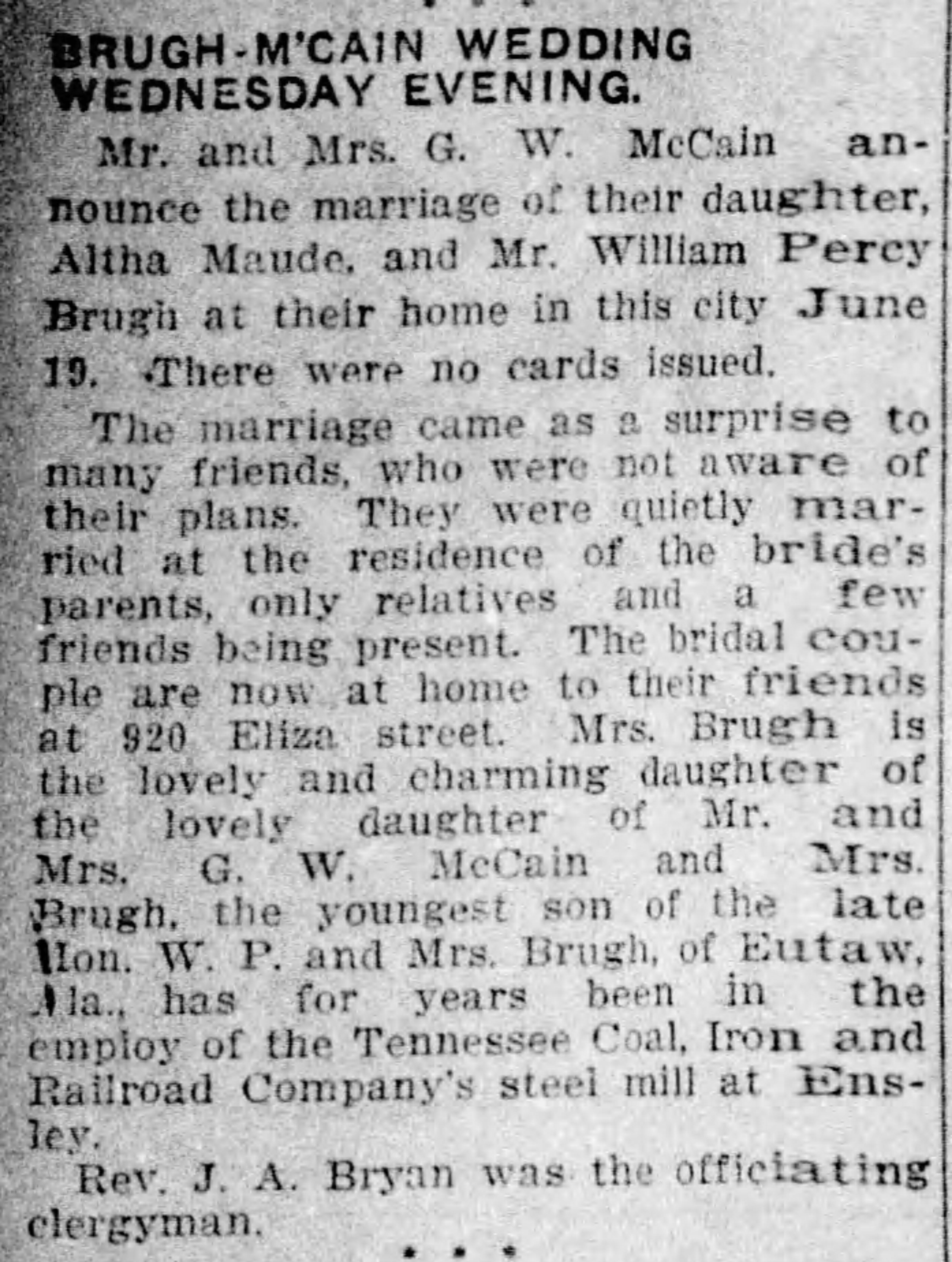 Altha Maude McCain-William Percy